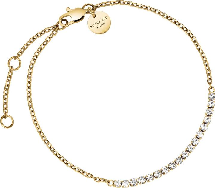 Produktbild Rosefield Tennis Crystal Clear Bracelet Gold Armband (19.50 cm, Edelstahl)