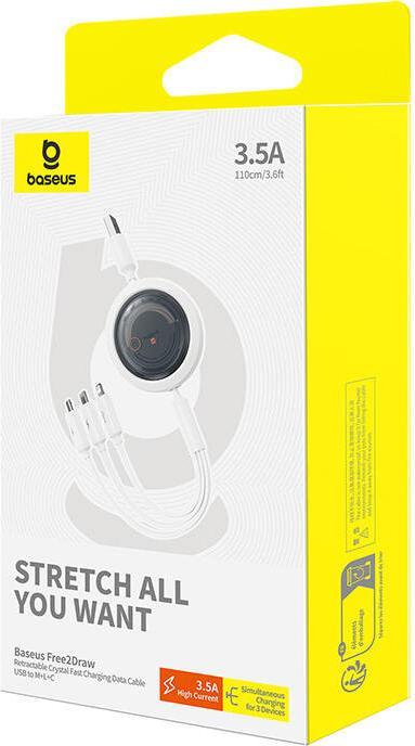 Actual product image Baseus USB A – USB C/ Lightning/ Micro USB B (1.10 m, USB 3.2 Gen 1, 100 W)