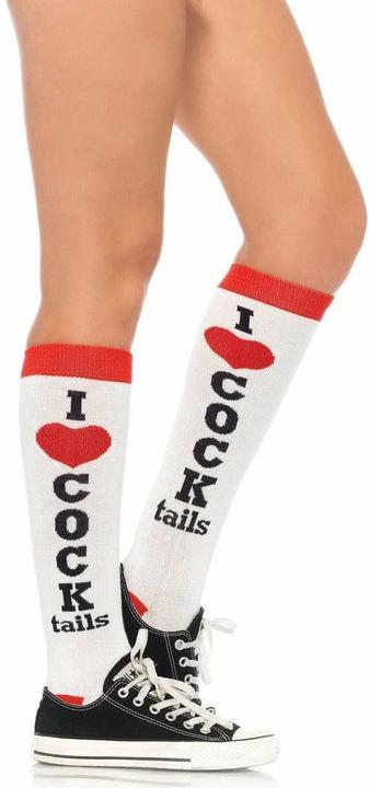 Produktbild Leg Avenue Kniestrümpfe I Love Cocktails weiss (One Size)