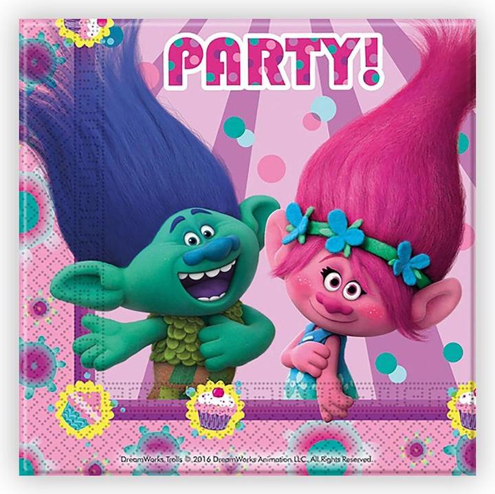 Actual product image Procos Trolls napkins (20 x, 33 x 33 cm)
