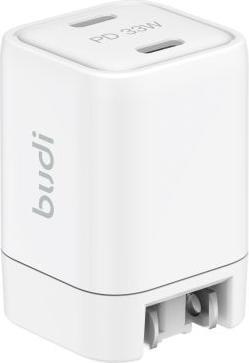 Actual product image Budi USB-C und USB-A GaN Fast Charger (33 W, 2 ports)