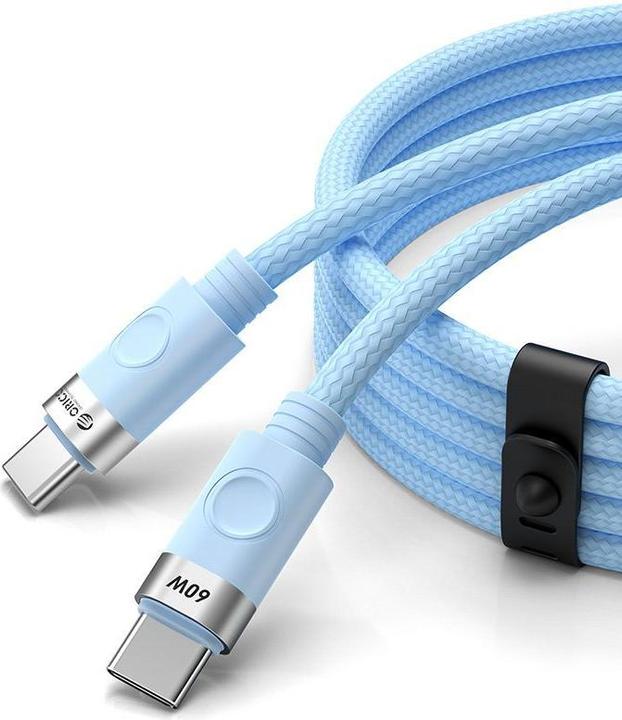 Image du produit Orico Cable CDX 60W 3A Power Delivery USB-C - USB-C cable 1m - blue (1 m, USB 2.0, 60 W)