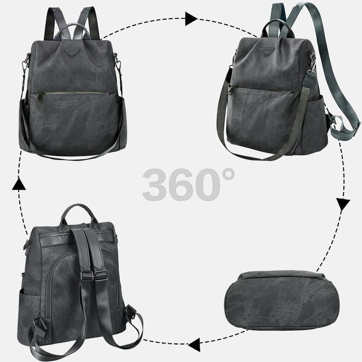 Only-Bags.Store Rucksack klein, Stadtrucksack aus veganem Leder, Rucksack Handtasche Anti-Diebstahl, eleganter