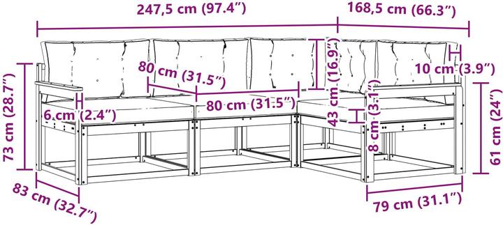 Produktbild vidaXL Outdoor-Sofa