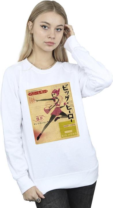 Actual product image Disney Womens/Ladies Big Hero 6 Baymax Honey Lemon Newspaper Sweatshirt (XXL)