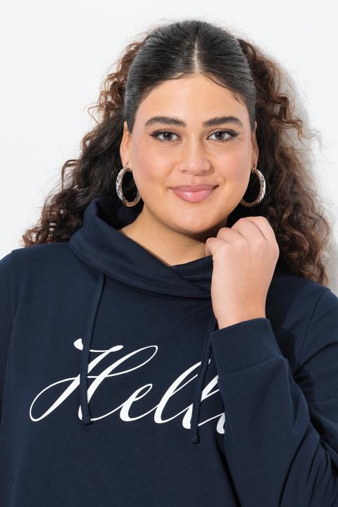 Produktbild Ulla Popken Sweatshirt, Classic Fit, HELLO, Stehkragen (46, 48)
