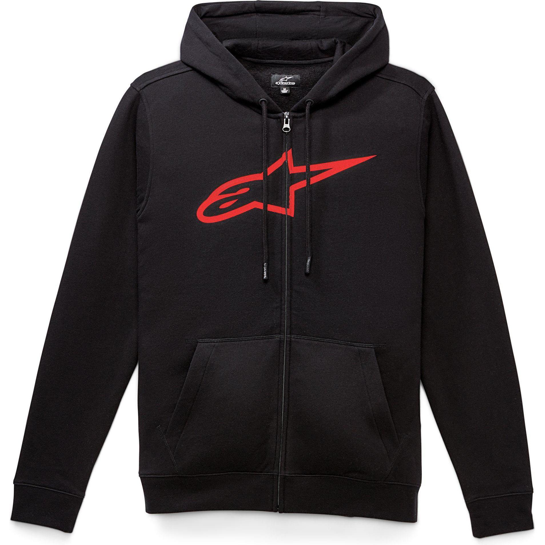 Alpinestars, Herren, Pullover, Hoody 24 Ageless Ii Zip Flee, Rot, Schwarz, (M)
