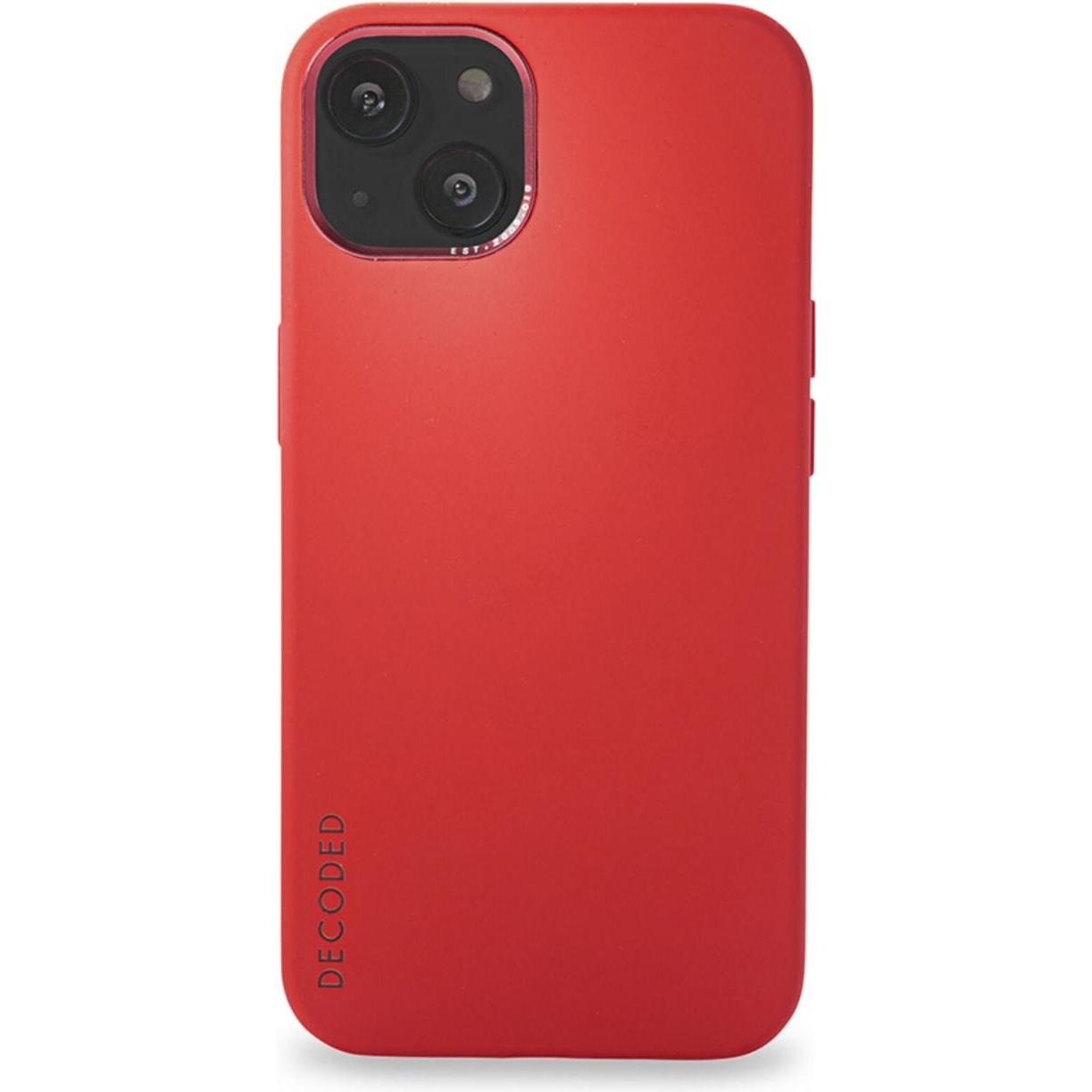 Decoded Silicone Backcover iPhone 13 Brick Red (Apple iPhone 13), Smartphone Hülle, Rot