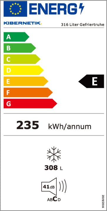 Energy Label Kibernetik 316l (Stand-alone, 308 l)