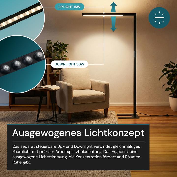 Actual product image Luxula LED office floor lamp - Slim Line (3500 lm)