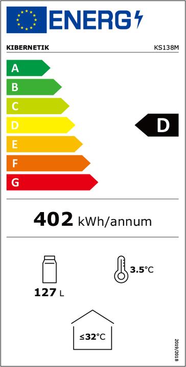 Label énergétique Kibernetik Ks138m (127 l)