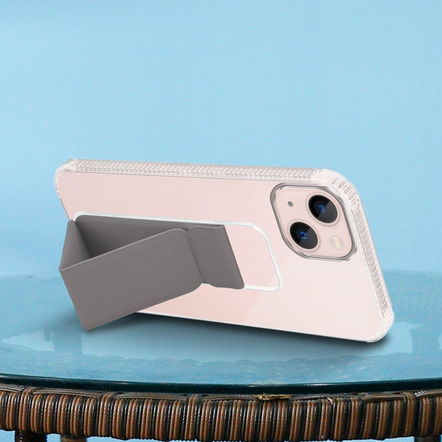 Thumbnail - Cadorabo Hülle für Apple iPhone 13 im TPU mit Halterung LM167 Style (Apple iPhone 13), Smartphone Hülle, Grau
