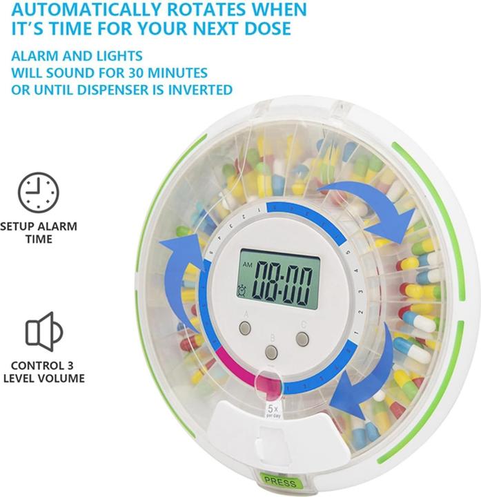 Gima Automatic wireless pill dispenser for managing and recording pill doses 25871