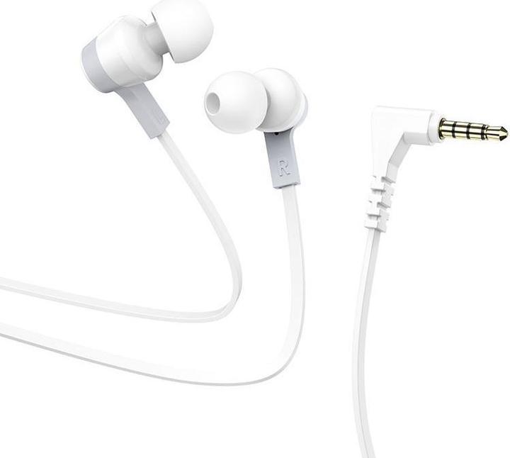 Produktbild Hoco Wired headphones wire earphones Jack 3,5 mm with microphone M86 white (Kabelgebunden)
