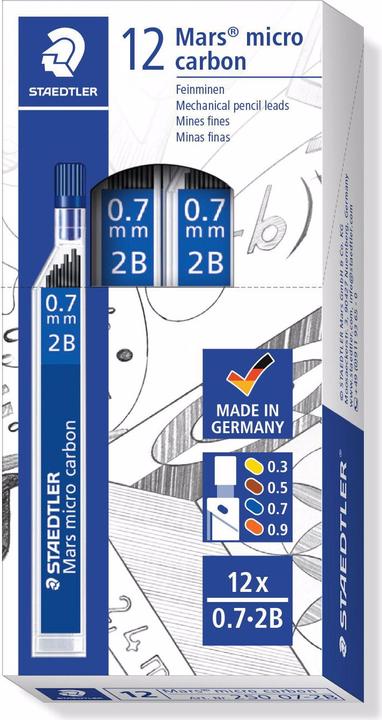 Image du produit Staedtler Mars Micro (0.70 mm, 2B, 12 x)
