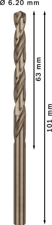 Actual product image Bosch Professional Zubehör Metal drill bits HSS-Co, DIN 338. For rotary drills/drivers (6.2 mm)