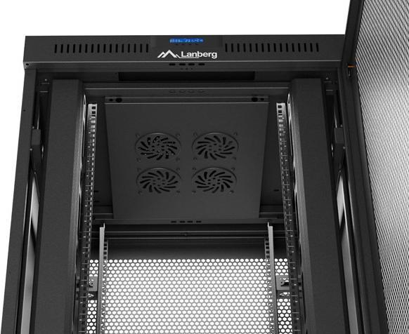 Produktbild Lanberg Stehender Rackschrank 19" 47U 800x800 schwarz perforierte Tür LCD (FLAT PACK) (47 HE, 19 Zoll Rack)