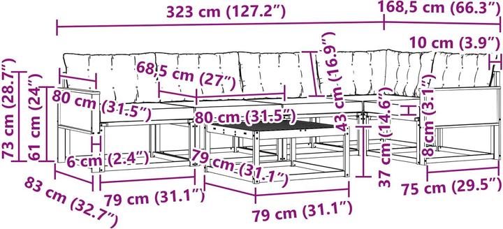 Produktbild vidaXL Outdoor-Sofa