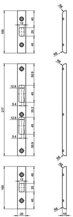 Produktbild MSL Einfrässchliessblech-Set ProfiFlex BV-40341 (Türgriff)