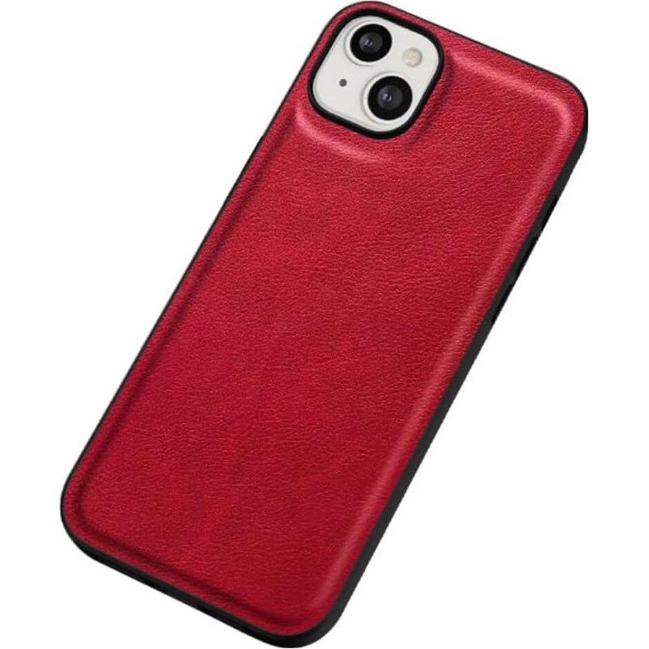 Cover-Discount iPhone 15 - Retro Schutzhülle mit Kunstleder rot (Apple iPhone 15), Smartphone Hülle, Rot