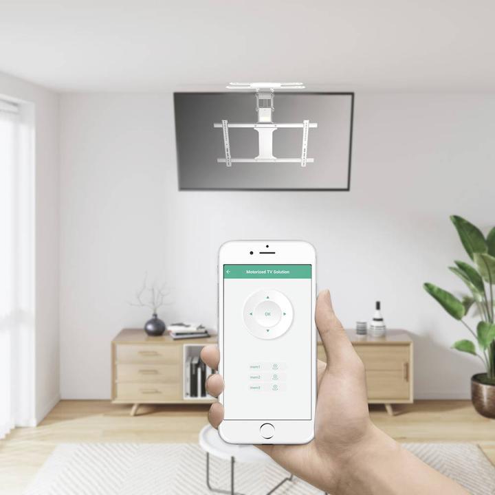 Produktbild myWall Motorisierter & klappbarer Deckenhalter für Flachbildschirme (Decke, 75")
