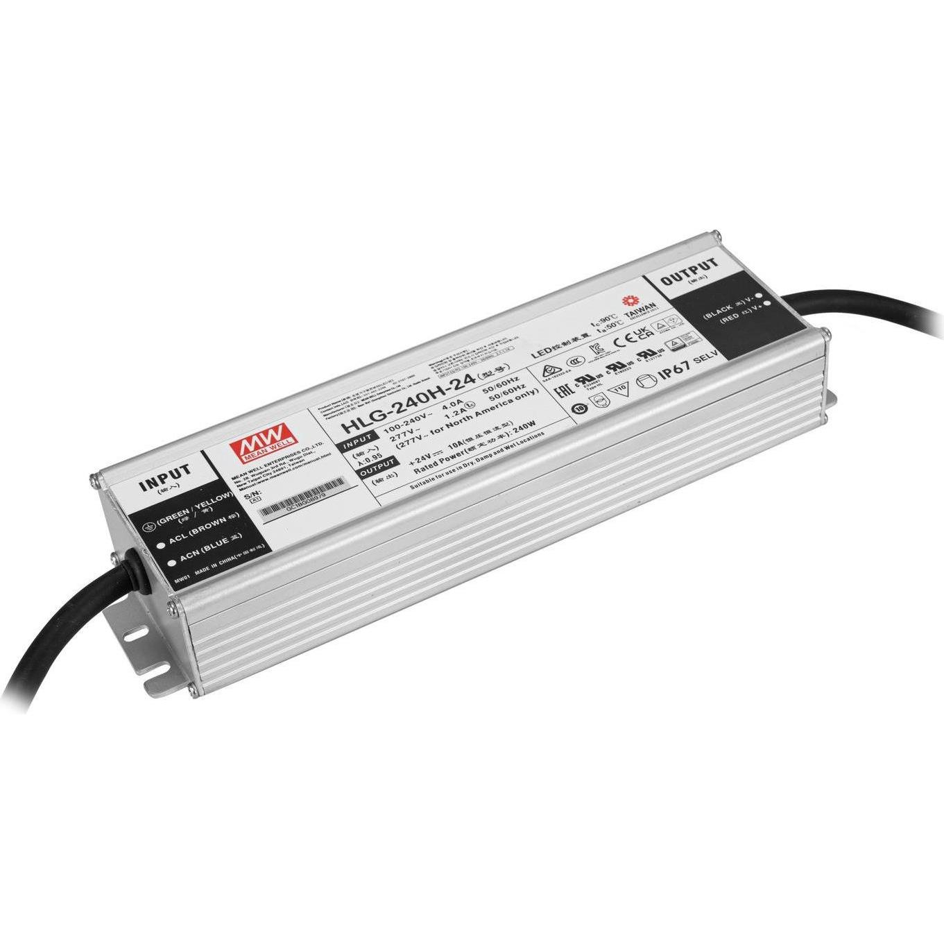 MeanWell, Zubehör Beleuchtung, LED-Netzteil 240W / 24V IP67