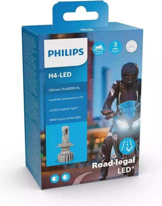 Actual product image Philips 11342U6000X1 LED Leuchtmittel Ultinon Pro6000 H4 19 W 12 V (H4)