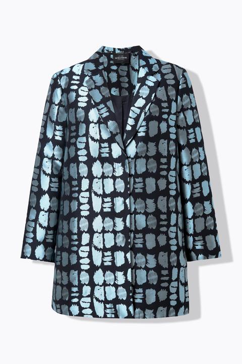 Actual product image Ulla Popken Textured Abstract Print Blazer (54)