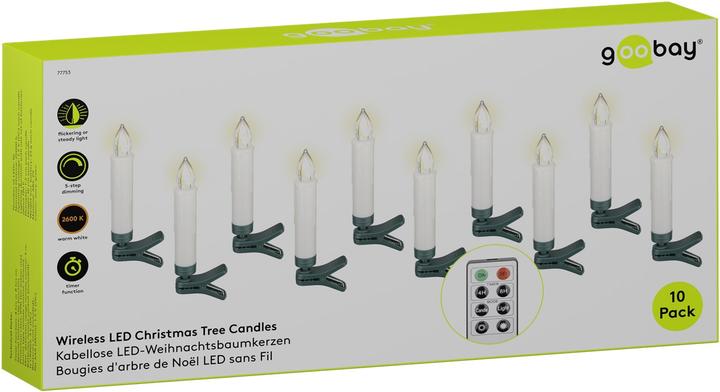 Actual product image Goobay 10 kabellose LED-Weihnachtsbaumkerzen (10x)
