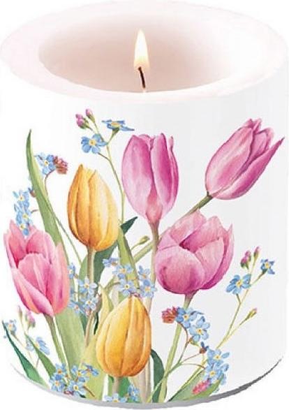 Ambiente Kerze Medium "Tulips Bouquet" H 10cm x D 10cm