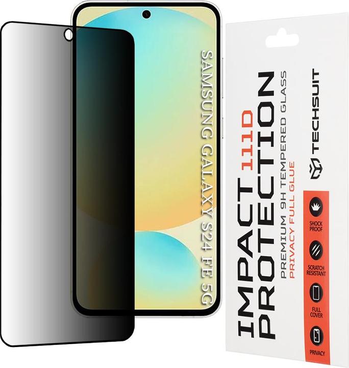 Techsuit - 111D Privacy Full Glue - Samsung Galaxy S24 FE - Black (Samsung Galaxy S24 FE)