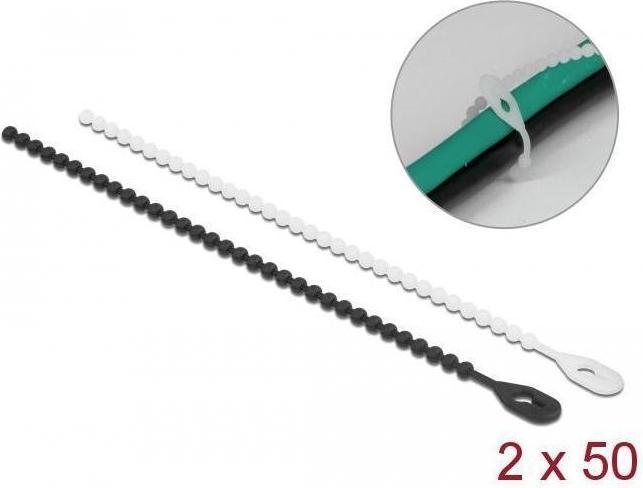 Produktbild Delock Blitzbinder wiederverwendbar L 180 x B 3,6 mm 100 Stück (Kunststoffkabelbinder, 180 mm, 100 Stk.)