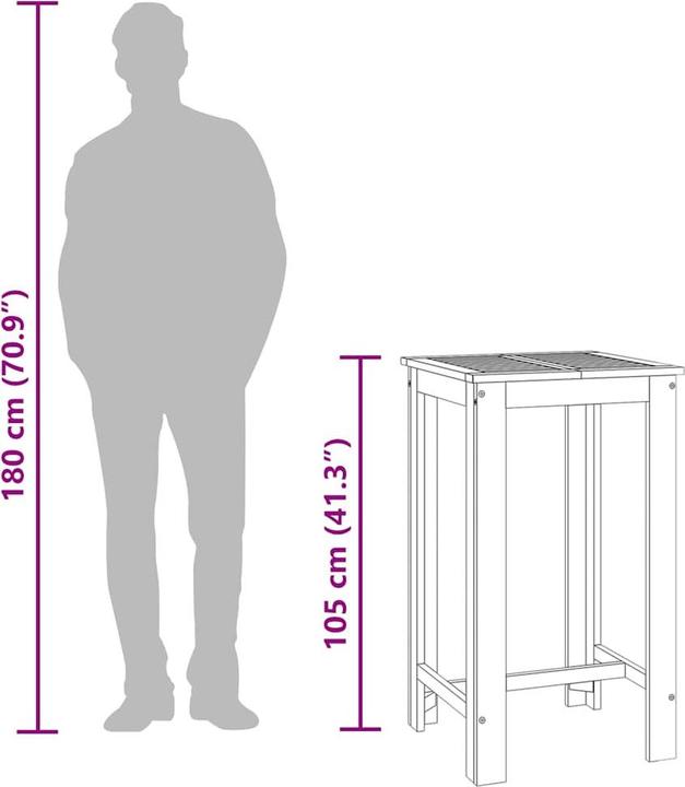 Produktbild vidaXL Garten-Bartisch (60 x 60 x 105 cm)