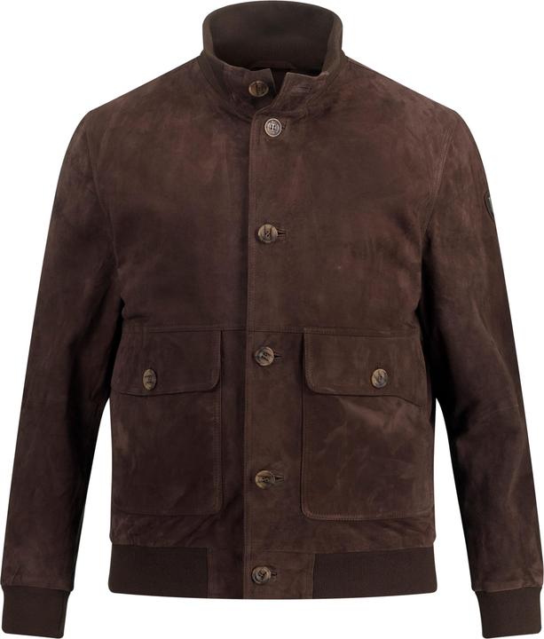 Image du produit JP1880 Veste en cuir, daim, col montant, patte de boutonnage (7XL)