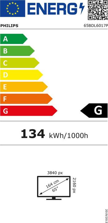 Energie-Label Philips P-Line 65BDL6017P 165,1cm(65") 24/7/UHD (Speditionsversand) (64.50")