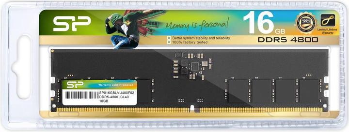 Image du produit Silicon Power DDR5 16 Go 4800 MHz U-DIMM (1 x 16GB, 4800 MHz, RAM DDR5, U-DIMM)