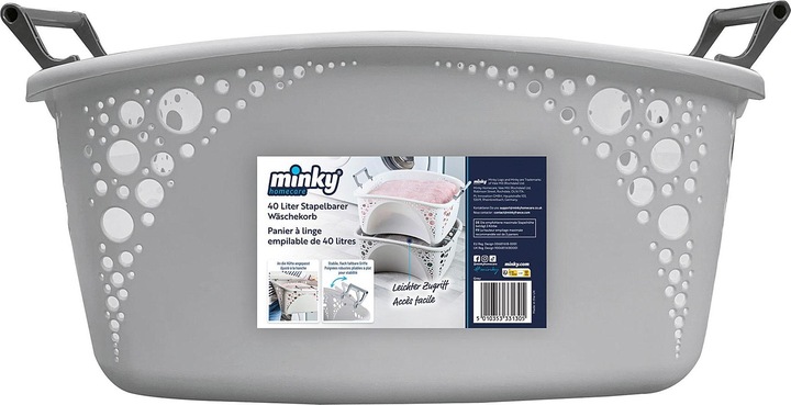 Produktbild Wäschekorb 40l stapelbar grau (40 l)