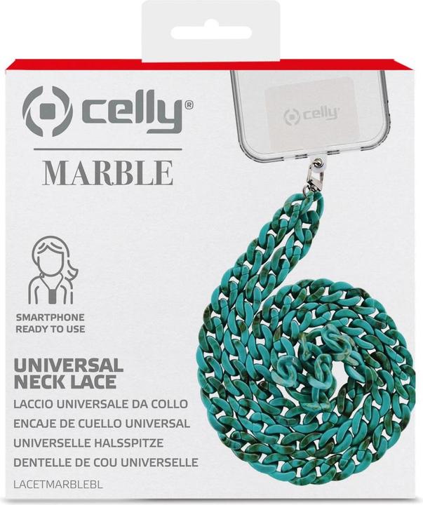 Actual product image Celly LACETMARBLEBL smartphone/mobile phone accessory Hook (Alcatel Verso, Honor Play, Mi Max, Motorola One, Nova, Realm Q, Samsung Galaxy R)