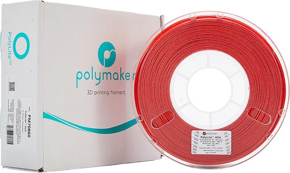 Image du produit Polymaker PolyLite ASA - Rouge - 1.75mm (ASA, 1.75 mm, 1000 g)