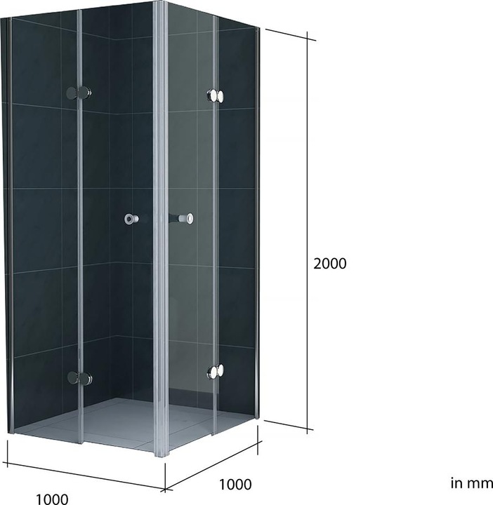 Image du produit Jet-Line Douche pliante 100x100x200cm verre clair (95 cm, 95 cm, 200 cm)