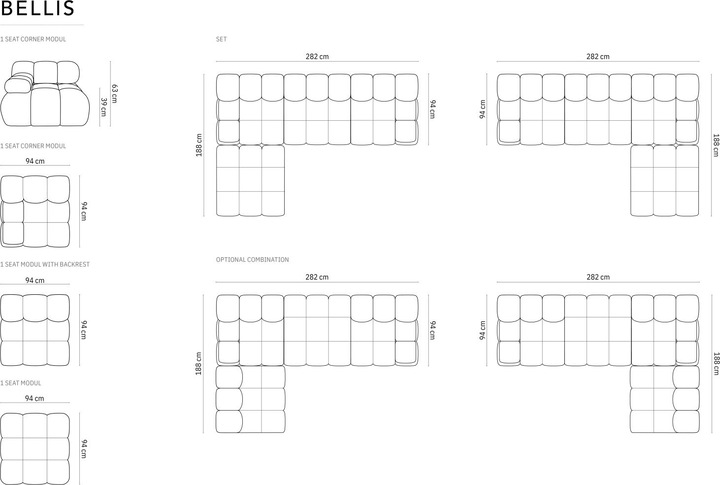Produktbild Micadoni Bellis (4-Sitzer, 3-Sitzer, 2-Sitzer)