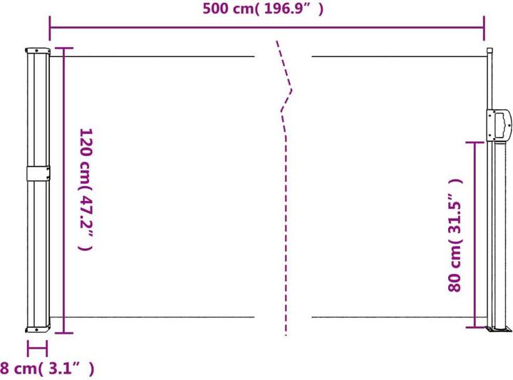 Produktbild vidaXL ausziehbare Seitenmarkise (5 m)