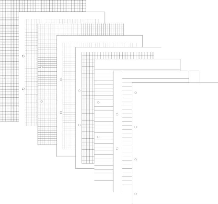 Image du produit Naturaline Feuilles perforées pour couvertures à anneaux (A4, À rayures, Non contraignant)