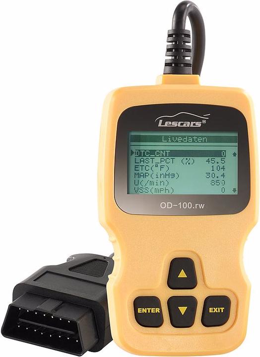 Produktbild Lescars OBD2-Diagnosegerät OD-100.rw zum Auslesen von Kfz-Fehlercodes