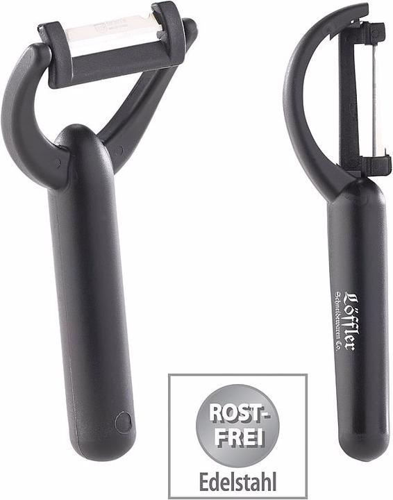 Image du produit Löffler Schneidewaren Lot de 2 éplucheurs, lames en acier inoxydable de Solingen, lame pendulaire I/Y