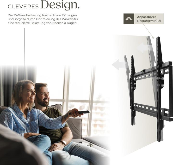 Image du produit tectake Support TV mural (Mur, 65", 70 kg)