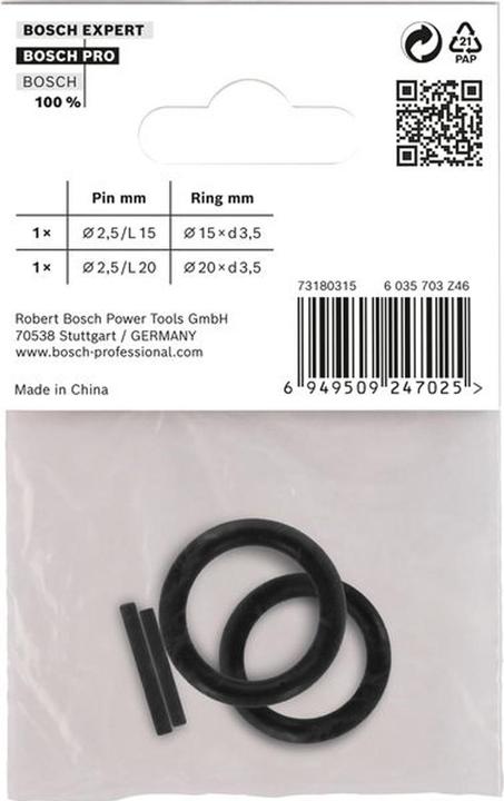 Productafbeelding Bosch Professional Zubehör Set met borgring en pin voor PRO Slagmoerdoos 3/8", 4 stuks.