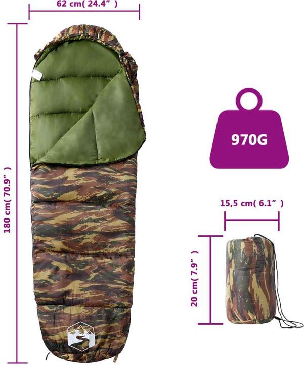 Produktbild vidaXL Mumienschlafsack (180 cm)