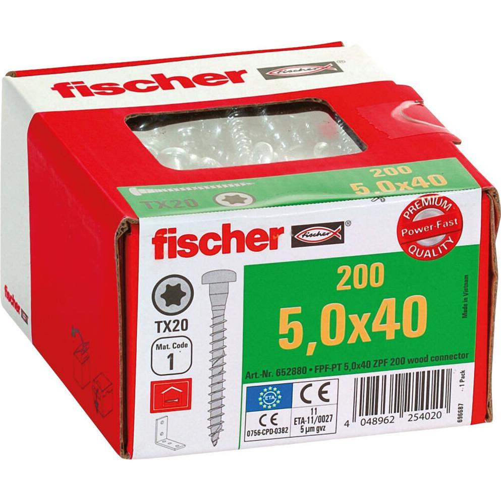 Thumbnail - Fischer, Schrauben, Holzverbinder Schraube Pan-Head 5x40 mm, 200 Stück (200 Schrauben pro Stück)