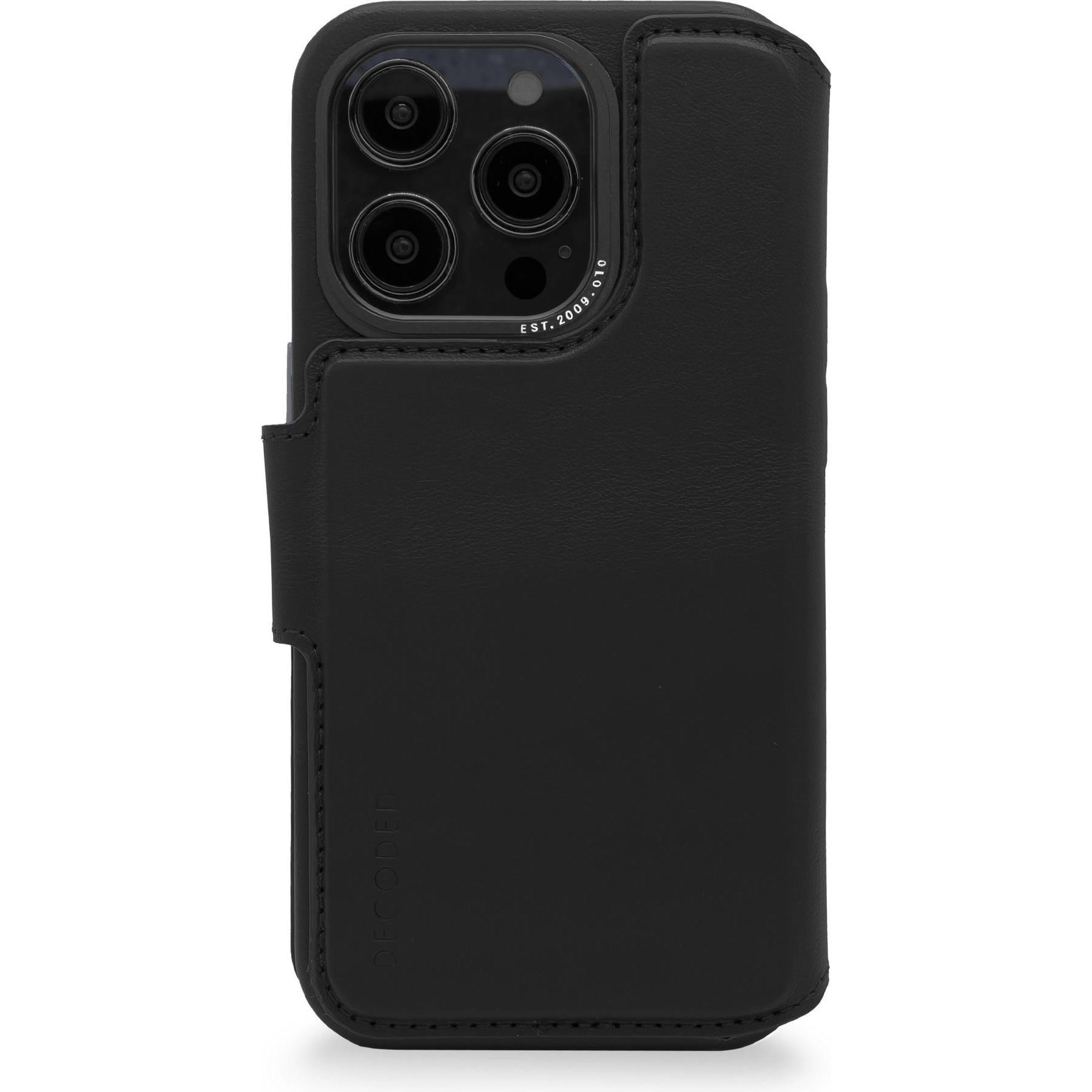 Decoded Leather MagSafe Modu Wallet (Apple iPhone 14 Pro), Smartphone Hülle, Schwarz